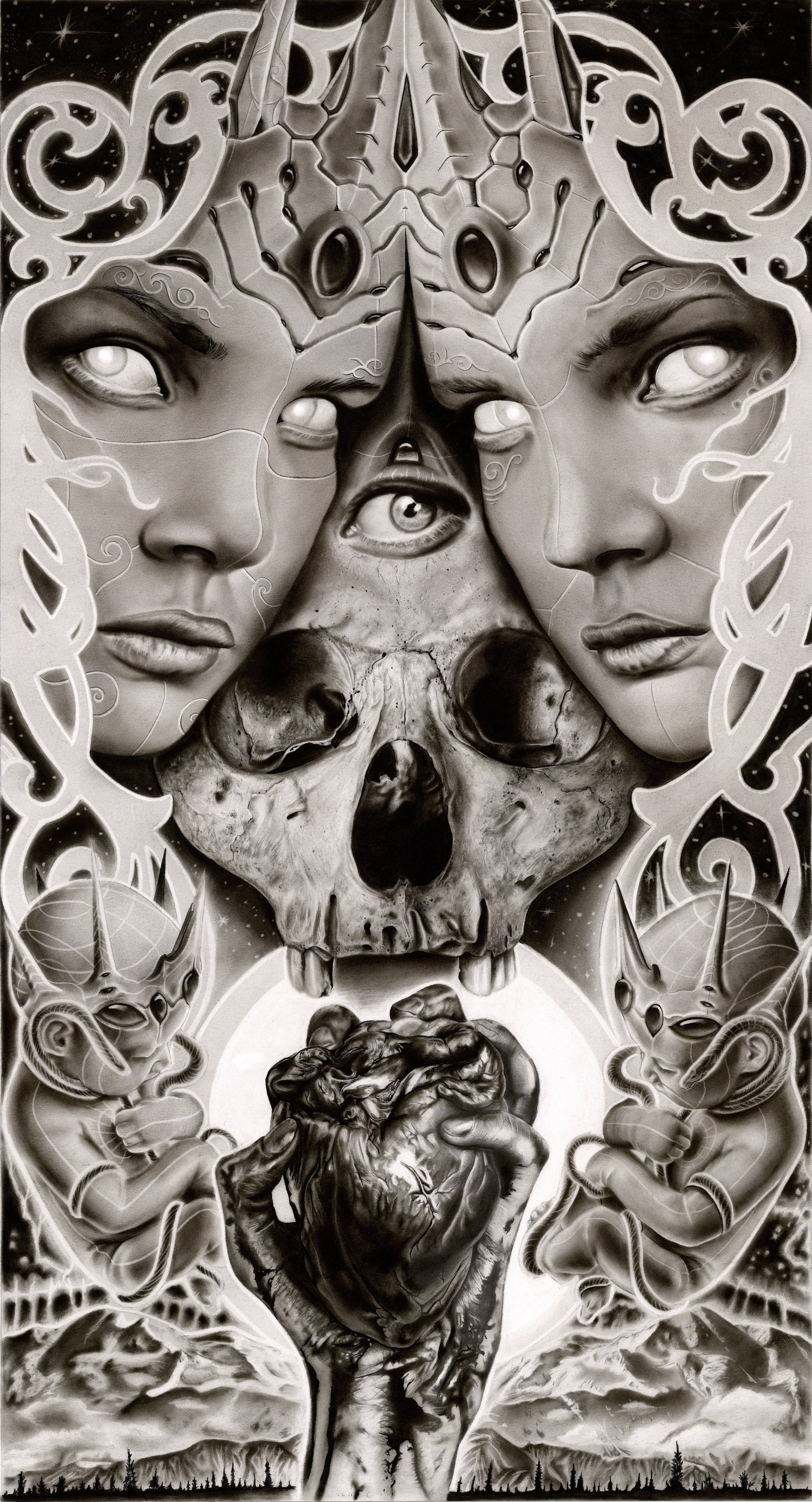skull drawing fierce women lifeforce spirit